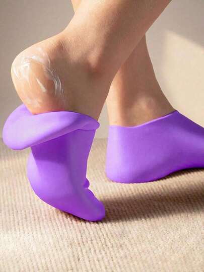 2 Pairs Silicone Moisturizing Foot Socks, Effective Foot Care, Prevent Cracked Heels, Remove Dead Skin, Elastic Foot Socks, Lock In Moisture All Day, Prevent Dryness, Odorless, Easy To Wear And Remove, Soft And Comfortable Material