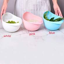 1pc Spring Outdoor Wedding Season Mother's Day Gift For Mom & Grandma, Multifunctional Kitchen Vegetable Basket - Suitable For Rice, Vegetables And Fruits | Modern Plastic Design With Drainage Function | Essential Storage Accessory - Multicolor - View 7