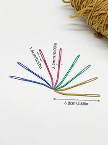 [8pcs/Pack]Large Eye Curved Aluminum Needles, 4 Colors Red Yellow Blue Green 2pcs Each, Color-Coded For Process Distinction, Curved Needle Body Fits For Easy Corner Turning And Blind Stitching, Suitable For Doll Sewing, Knitting Finishing And Other Handmade Crafts - Large-eye Aluminum Bent Needle - View 9