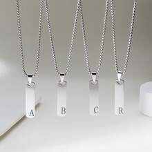 1件装不锈钢26字母吊坠项链，时尚简约个性化嘻哈百搭欧美街头风格男士项链 - 項鍊 - 查看 4