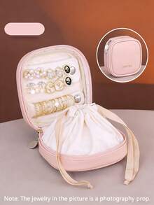 Custom Name Travel Jewelry Box, Personalized PU Leather Mini Jewelry Organizer, Portable Earring/Ring Storage Case, 1PC - Multicolor - View 13