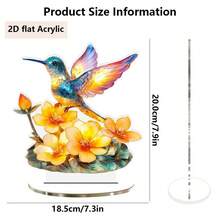 BTU665-672 Decoración de escritorio acrílica 3D con rama de árbol y pájaro de colores, ornamento creativo para el hogar - B - Ver 4