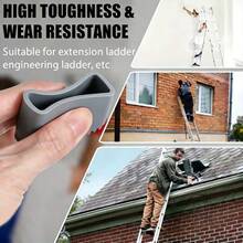 2/4pcs Heavy-Duty Non-Slip Rubber Ladder Feet - Universal Replacement Safety Grip Caps For Extension Ladders, Durable Home & Industrial Use, Grey, Ladder Safety Accessories, Textured Grip Surface, Secure Fit Design - Gray - View 3