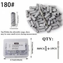 50/100pcs/Box Mini Nail Files, 3mm Mini Nail Sanding Rings (80# 120# 180# 240#), Electric Nail Grinder Bits, Manicure Accessories Tools, Cuticle Remover - Silver - View 16
