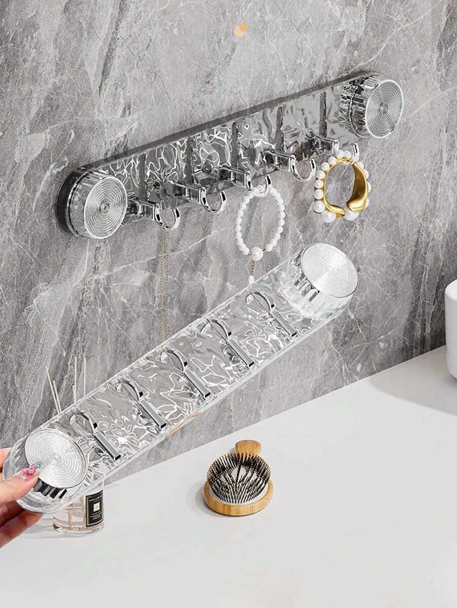 吸盘波浪形挂钩，免钻孔强力承重浴室马桶墙面无缝挂钩，免钻孔门后衣钩，浴室厨房强力承重无缝悬挂式挂钩 - 彩色 - 查看 1