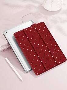 1 pieza Funda protectora plana con patrón de lunares blancos sobre fondo rojo minimalista, compatible con iPad 10.2 pulgadas 2021/2020 10th/9th/8th Gen, (A16) 11 pulgadas 11th Generation 2025, compatible con Samsung Galaxy Tab A8 10.5 pulgadas 2022, funda protectora para tableta con ranura para lápiz, admite modo de suspensión/activación automático - Multicolor - Ver 6