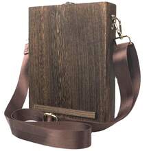 Retro Writers Messenger Wood Box Artist & Brush Storage Box With Locking Clasp - B - View 3