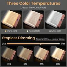 2-In-1 Bedroom & Reading Light, USB Rechargeable 1200mAh Lithium Battery, Dimmable, 3 Lighting Modes, Up To 35 Hours Illumination. Suitable For Reading, Indoor Lighting, Study - 3-tone Lighting - View 5