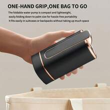 Portable Foldable Electric Water Pump, USB Rechargeable Mini Drinking Water Dispenser, Suitable For Home Use - Outdoor Travel Friendly, One-Touch Measurement, Dust And Pet Proof Design, Ideal For Kitchen, Camping And Rental Properties - Black - View 9