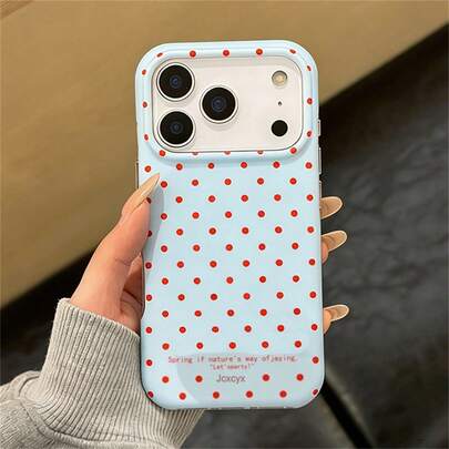 Y2K Full Screen Cute Polka Dot Jelly Phone Case For IPhone 17 Pro Max, 17 Pro, 17, 16 Pro Max, 16 Pro, 16, 15 Pro Max, 15 Pro, 14 Pro Max, 14 Pro, 13, 12 Pro Max, 11, 16, 15, 14 Plus, Girls Gift, Anti-Fall Back Cover