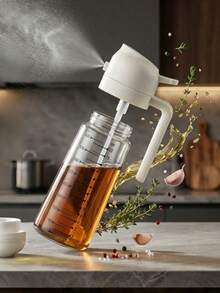 1 chai xịt dầu ô liu 2 trong 1 400ml, thiết kế xịt và rót kép, chai xịt dầu ăn chống tắc nghẽn có thể tái sử dụng với vạch chia rõ ràng, thiết kế tối giản màu đen trắng chống rò rỉ, dễ vệ sinh, thích hợp cho nấu ăn, dùng với nồi chiên không dầu, trộn salad, nướng, quay, chiên, phụ kiện nhà bếp hiện đại, dụng cụ nấu ăn gia đình. - Nhiều màu - Xem 3