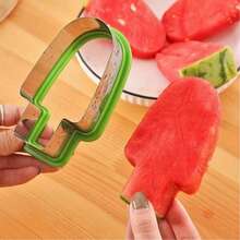 Stainless Steel Watermelon Slicer & Popsicle Mold, Easy Manual Fruit Cutter With Green Handle, No Power Needed, Perfect For Summer Snacks & Parties, Food- Design, Party Snack Prep, Easyclean Material, 1 Pc - Multicolor - View 7