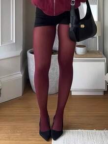 Valentine's Day Red Stockings - Burgundy Tights, Essential Nights And Beautiful - Màu Đỏ Sâu - Xem 5