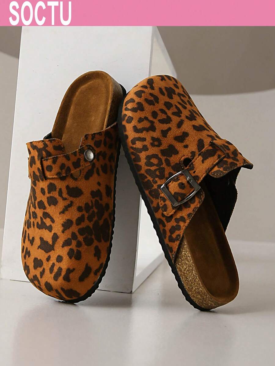 Women's Spring New Round Toe Thick Sole Comfortable Slip-On Casual Fashion Mules - Mocha Brown - View 1