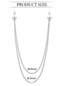 1件装性感橡胶吊坠多款式假乳环，可调节双链设计，适合女性日常佩戴和派对穿着 - 銀色 - 查看 2