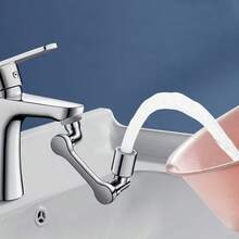 1pc Universal Rotatable Faucet Extender With 1080° Rotation - Anti-Splash Aerator, Water-Saving Faucet Nozzle, Durable Full Metal Structure, Easy Installation And Space-Saving Design - Silver - View 8