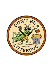 1枚珐琅蝗虫胸针，“不要做破坏者”，自然保护野生动物徽章，时尚配饰，朋友礼物 - 彩色 - 查看 12