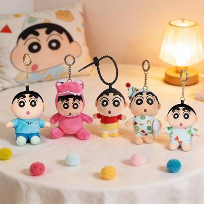 Miniso 蜡笔小新系列吊坠，蓝色衣服/鳄鱼/红色衣服/站立睡衣/坐姿睡衣，可爱娃娃吊坠，包包钥匙扣挂件，绝佳生日礼物（1个）