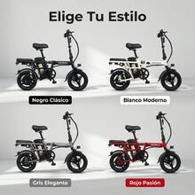 K1-Bicicleta eléctrica plegable para adultos de 14 pulgadas, motor sin escobillas de alto rendimiento, potencia de 400 W, batería de 48 V 10 AH, autonomía de 40 km, capacidad de carga máxima de 150 kg, asiento doble con doble suspensión, cambio de 3 velocidades, neumáticos todoterreno, luces LED - adecuado para desplazamientos diarios, todoterreno y paseos de ocio.K - Blanco - Ver 9