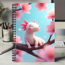 Caiet spiralat cu 100 de pagini cu model drăguț de dragoni și flori Sakura, potrivit pentru serviciu, studiu, școală, cadou de absolvire, cadou de ziua de naștere, scrierea jurnalului, planificare zilnică, blocnotes, o alegere practică și elegantă de cadou! - T - Vizualizare 5