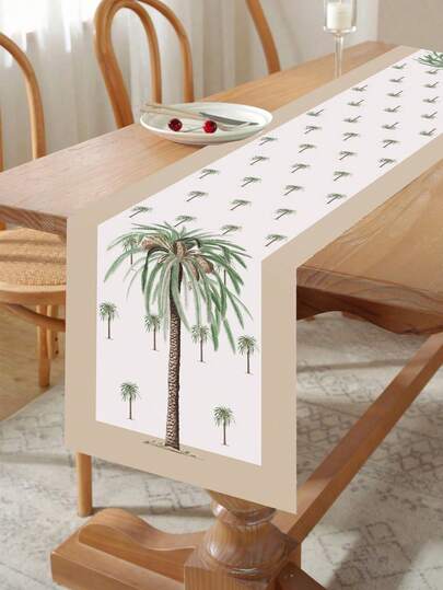 منضدة عداء شجرة النخيل الاستوائية قطعة واحدة، المقاس 180*35 سم قماش بوليستر، لوازم حفلة استوائية هاواي، ديكور طاولة حفلة البطريق، لوازم حفلة الشاطئ الصيفية، ديكورات حفلة عيد الميلاد بالموضوع الهاواي، ديكور طاولة حفلة الألوهة، ديكور صيفي، ديكور منزلي، ديكور مطبخ، لوازم حفلة العطلات