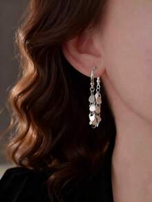 Sequin Tassel Earrings For Women, Elegant Unique Design Tassel Earrings - White K - View 4