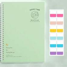 Papel de recambio rayado B5, verde minimalista + 120 unidades de notas adhesivas verdes - Multicolor - Ver 2