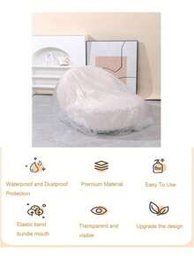 适用于家具和电器的防尘罩，带松紧带 - 高品质透明塑料保护罩，可调节，大尺寸透明耐用防尘罩配件，防尘家具罩，多用途罩，贴合紧密，防水面料，适用于沙发、空调、电视、冰箱等 - 非常适合家庭和户外使用 - 全年可用，适用于卧室和储物空间。 - 彩色 - 查看 10