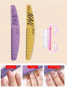 5PCS Nail File/Buffing Tool Is Durable, Won't Shed Sand, And Is A Double-Sided Polishing Sponge Tool Specifically For Nail Shaping. It's Washable And Features Nail Shape Guides And Markings - Multicolor - View 4