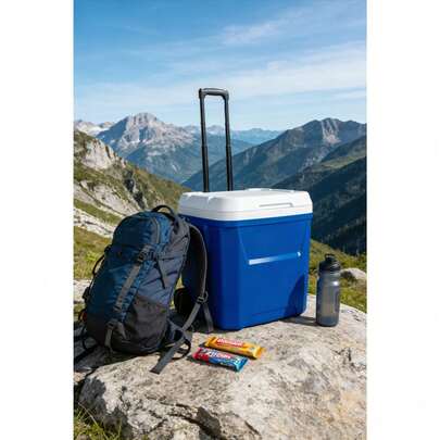 60 QT Laguna Ice Chest Cooler With Wheels, Blue