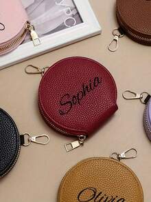 1pc Customized Personalized Coin Purse, Coin Holder Wallet, Birthday Gift, Mother's Day, Back To School, Graduation, Wedding Bride Anniversary Commemorative Gift - Multicolor - View 8