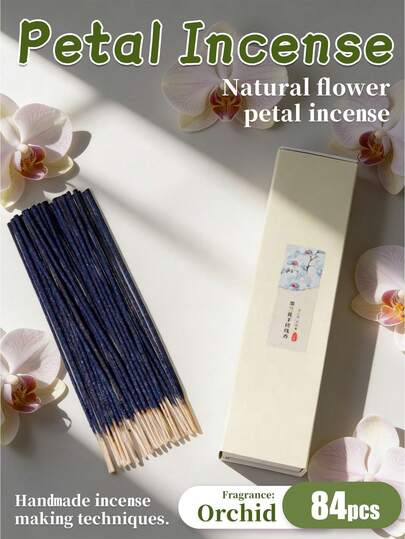 84pcs, Orchid Petal Scent, Natural Orchid Petal Fragrance, Light And Pleasant Aroma, Handmade, Suitable For Use During Ramadan, Purifies The Air, Long-Lasting Fragrance, Ideal For Home Use, And Can Also Be Used For Sleep, Rest, And Meditation. For Example, Suitable For Chatting, Drinking Tea, Working, Living Room, Dining Room, Bedroom, Bathroom, Tea Room, Etc.