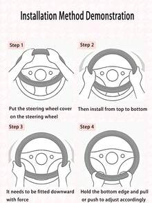 1pc New Faux Wool Plush Steering Wheel Cover, Handbrake & Gear Shift Sleeve Set For Car - Multicolor - View 11