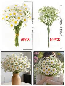 74 Stück künstliche Gänseblümchen und Schleierkraut Blumen, europäischer Stil Schreibtisch Gänseblümchen Kunstblumen Heimdekoration, Frühlings-/Sommer-Schreibtischdekoration, Valentinstag-/Abschlussgeschenk, künstliche Gänseblümchen, elegante Kamille und Sonnenblume, künstliche Gänseblümchen als Vase Füller, DIY Heim-Party, Frühlings-Wiesen-Hochzeit Gänseblümchen Party Deko (weiße Kamille), Fotografie Requisiten (Behälter nicht enthalten), Herbstdekoration - Verschiedenfarbig - Übersicht 12