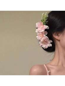 1件/2件装优雅花朵发梳和发夹，时尚简约的发饰，适合女性日常外出、休闲、通勤、度假、服装搭配和拍照，春夏新品 - 彩色 - 查看 7