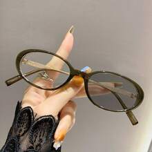 1pc Fashionable & Elegant Oval Eyeglasses Frame For Women, Lightweight And Portable, Showcasing A Distinctive Style - Clear - View 9