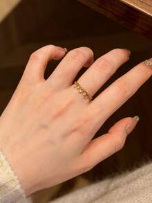 1 chiếc nhẫn hình vương miện đính đá, phụ kiện cao cấp, sang trọng, độc đáo và tinh tế dành cho nữ. - vàng - Xem 5