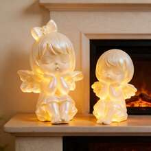Conjunto de 2 moldes de silicone reutilizáveis em formato de anjo rezando, ideais para resina epóxi, fabricação de velas, artesanato em argila e gesso, lembrancinhas de casamento, decorações de Páscoa e Ramadã, compatíveis com resina, cera, argila e gesso (formato assimétrico). - Garota Anjo - Ver 10