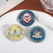 Creative Book Theme Brooch Horror Fiction Club Fan Badge Reading Lover Accessory Pin - QHXZ5286 - Xem 3