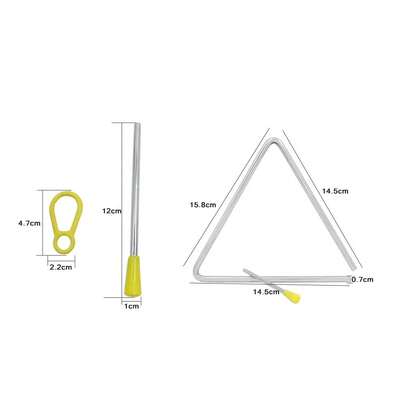 IRIN-triángulo Musical de 6//8 pulgadas para niños, instrumento de percusión, iluminación Musical, juguete para niños, instrumentos Orff UR9I