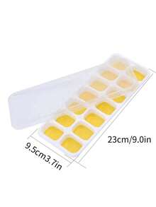 1 Piece Of Silicone Soft Bottom 14 Grid Jelly And Ice Making Mold, Summer Household Pressed Square Ice Making Mold, With Cover, Easy To Remove Molded Ice Box - Multicolor - View 5