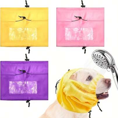 Adjustable Dog Shower Cap Bath Cap Waterproof Shower Hat Dog Ear Covers Overhanging Pet Bath Ear Protection Cats Ear Drops Guard For Kitten Puppy Small Pets Bath Protector