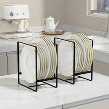 2pcs Simple Metal Tray Organizer Rack, Suitable For Cabinet Countertop, Bowls, Cutting Boards, Pans, Etc. - View 5