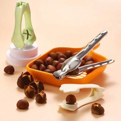 1 Dụng cụ mở vỏ móng vuốt mèo hình chữ thập bằng gỗ dẻ, kẹp gỡ vỏ đa năng, màu sắc tùy chọn