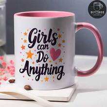 1个11盎司陶瓷咖啡杯，抗议艺术 - 双面印刷文字和图案 - 可放入洗碗机清洗，白色/黑色/粉色 - 纪念女性艺术行动主义，艺术，激进字体，光滑，个性化杯子，女性赋权 - 粉色 - 查看 7