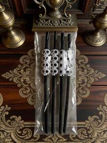 4pcs Halloween Party Straw Toppers, Creative Skull & Pumpkin Shaped Artistic Straws - Multicolor - View 9