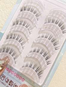 5 Pairs Cartoon Style False Eyelashes, Natural Curly & Lengthening, Lightweight & Reusable, Suitable For Daily Wear In Various Occasions, 5-10mm - View 3