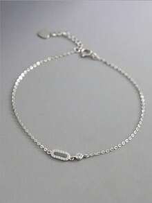 1 chiếc vòng tay tròn tối giản bằng bạc Sterling S925 đính đá, thời trang, thanh lịch, cá tính, sang trọng, tinh tế, thiết kế hình vuông hình học cao cấp, phụ kiện đa năng, món quà tinh tế. - hình học - Xem 9