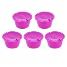 5Pcs 50ml Coffee Capsule Reusable Coffee Filter Cup With Spoon For DOLCE Coffee MachineRose Red,Coffee Service Coffee Accessories - View 12
