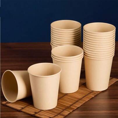 Disposable Paper Cups For Restaurants - Suitable For Hot And Cold Drinks - Ideal For Parties, Events And Small Businesses - Durable Tableware, Tea Cups, Household And Commercial Drinkware, Travel, Camping, Party Supplies
